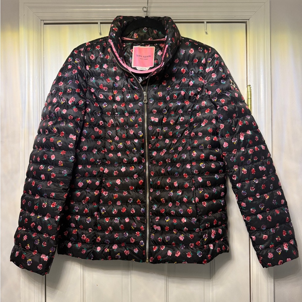 Kate Spade Packable Down Mini Roses Jacket Small